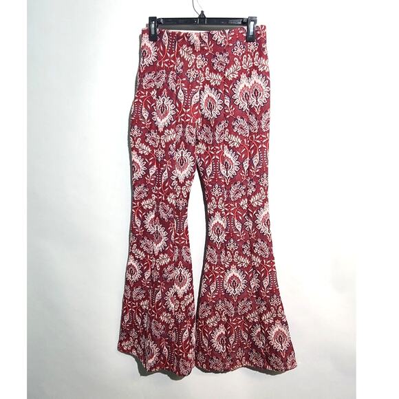 By Anthropologie Damask Jacquard Flare Pants - Picture 2 of 5